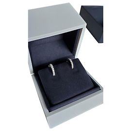 Preciosos pendientes de aro De Beers Classic mini en oro blanco Plata