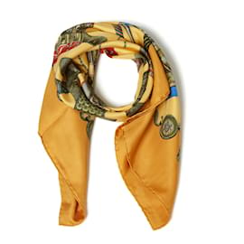 Hermès-Lenços de seda-Dourado,Amarelo