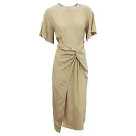 & Other Stories-& Other Stories sikly viscose midi dress in beige Size XS-Beige,Cream