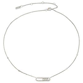 Collier Messika, "Baby Move Pavé", or blanc diamants. Autre