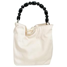 Dior-Dior White Malice Nylon Handbag-White,Cream