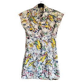 Camisa Chanel SS 94 Estampado CC Avión Multicolor Multicolor