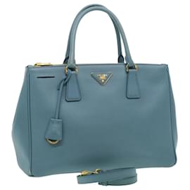 Prada-PRADA Safiano Leather Hand Bag 2way Light Blue Auth 31505-Light blue