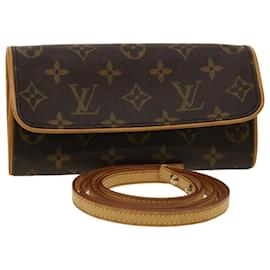 Louis Vuitton-LOUIS VUITTON Monogram Pochette Twin PM Shoulder Bag M51854 LV Auth 31455-Monogram