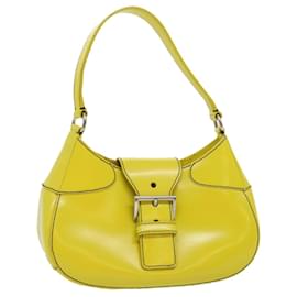 Prada-PRADA Shoulder Bag Leather Yellow Auth ar7507-Yellow