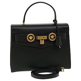 Versace-VERSACE Bolso de Mano Cuero 2camino negro DBFG311 autenticación 31495EN-Negro