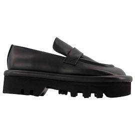 JW Anderson Paraurti Chunky Ballerine in Pelle Nera Nero