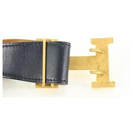 Hermès-Size 85 Black x Brown x Gold 32mm Reversible H Logo Belt Kit-Other