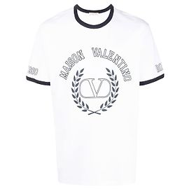 Valentino Garavani camiseta Valentino de algodón con logo estampado Blanco