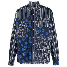 Kenzo Chemise bleu patch Bleu