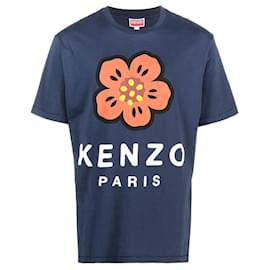 Kenzo-Kenzo T-Shirt bleu 'Boke Flower'-Blue