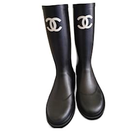 Chanel-Rubber boots-Black