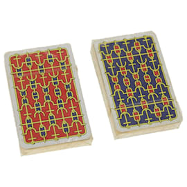 Hermès-HERMES Spielkartenpapier 2Set Rot Blau Auth ki2231-Rot,Blau
