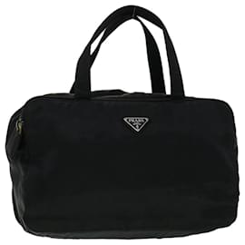 Prada-PRADA Hand Bag Nylon Black Auth 31556-Black