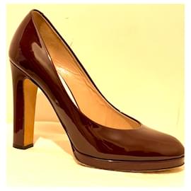 Chloé-Sapatos de couro envernizado na cor bordô por Chloe-Bordeaux,Roxo