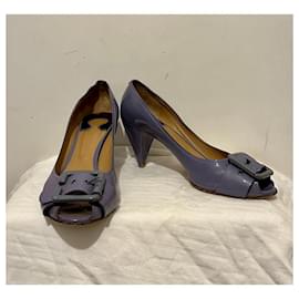 Chloé-Zapatos de tacón peep toe Ricoperto charol de Chloe en color lavanda-Púrpura