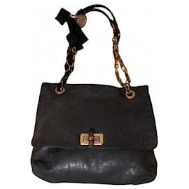Lanvin-Lanvin Happy Leopard model handbag-Blue,Leopard print