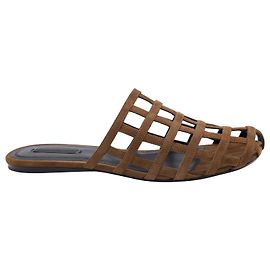 Alexander Wang Alison Flat Mules in Brown Suede Brown