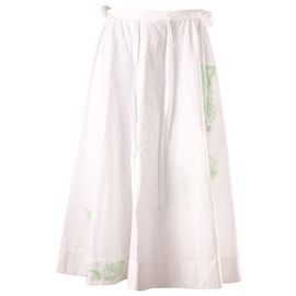 Falda midi evasé bordada en algodón blanco de Acne Studios Blanco
