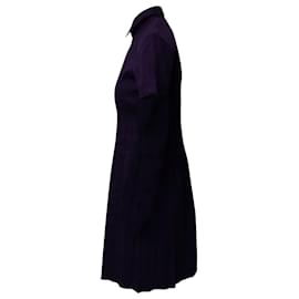 Theory-Theory Pleated Waist Dress in Purple Linen-Purple