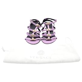 Versace-Versace Medusa Strappy Sandals in Pastel Purple Leather-Other