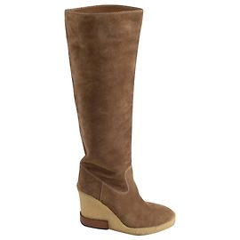 Tod's Tods Bottines Compensées Longueur Genou en Daim Marron Marron