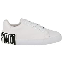Sneakers mit Moschino-Logo-Patch Weiß