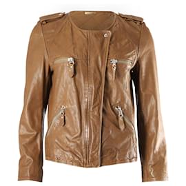 Isabel Marant-Isabel Marant Etoile Kady Motor Jacket in Brown Leather -Brown