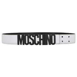 Moschino Ledergürtel mit Logo Schwarz
