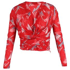 Top Estampado Plisado Seda Roja Iro Gabot Otro