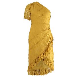 Ulla Johnson Gwyneth Robe à manches simples en coton jaune Jaune