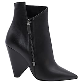 Saint Laurent-Saint Laurent Niki Asymmetric Boots in Black Leather-Black