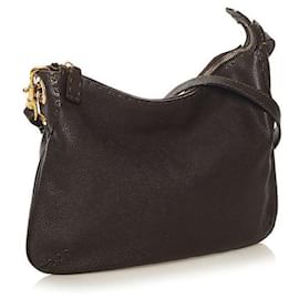 Fendi-fendi Selleria Sac à bandoulière en cuir marron-Marron