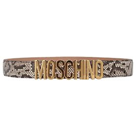 Moschino Cinto com estampa de cobra e logo Multicor