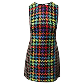Alice + Olivia-Alice + Olivia Coley Houndstooth Sleeveless Dress in Multicolor Acrylic-Multiple colors