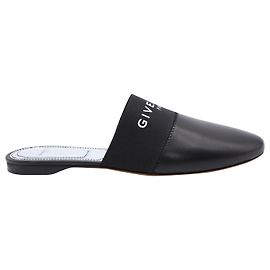 Givenchy Bedford Flat Mules in Black Leather Black