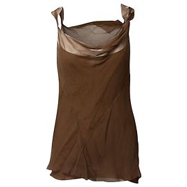 Alberta Ferretti Top Bias Cut com Slip Top em seda marrom Marrom