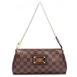 Louis Vuitton-louis vuitton Damier Ebene Eva Pochette With Strap brown-Brown