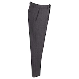 Autre Marque-Ami Paris Straight Cut Trousers in Grey Wool-Grey