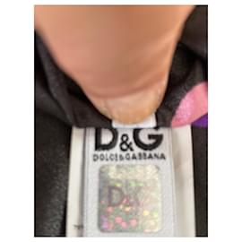 Dolce & Gabbana-Oberteil aus Stoff und Spitzenträgern-Schwarz,Pink
