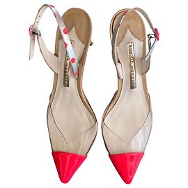 Sophia Webster Sandalen Pelz Fuchsia Metallic Metallisch Fuschia