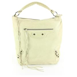 Balenciaga-Ivory Beige Leather The Day One Hobo Bag-Other