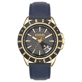 Versus Versace Arthur Relógio de Couro Dourado Metálico