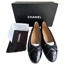 Chanel-Sapatilhas Chanel Bailarina-Preto