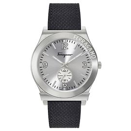 Salvatore Ferragamo Gancini Leather Watch Silvery Metallic