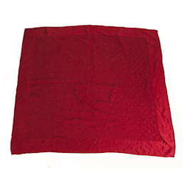 Louis Vuitton-Louis Vuitton Monogram Dark Red Square LV Logo Silk Scarf Classic collection-Bordeaux