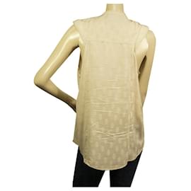 Zadig & Voltaire-Top de seda sin mangas Texas Zac Deluxe Cream Zacquard de Zadig and Voltaire - Talla M-Beige