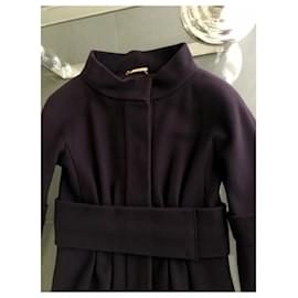 Alberta Ferretti-Coat with bell sleeves-Dark purple