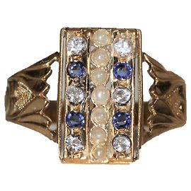 Anel Sans Arcidet em ouro amarelo 18k retangular Dourado