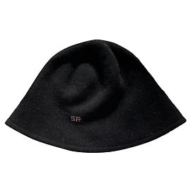 Sonia Rykiel Black Wool Bucket Hat Black